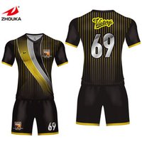 Striped 100% Polyester Soccer Jersey Set