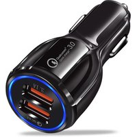 2 Dual Port USB Fast Car Charger 30W Qualcomm Quick Charge QC 3.0 iPhone Samsung Car Charging for smart mobile
