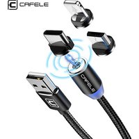 CAFELE New LED Blue Light 3 in 1 Magnetic USB Cable 8 Pin Micro Type-c Charger Multi Usb Charging Cable Magnet