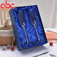 2pcs 250ml Champagne Flutes Wine Glass Crystalline Toasting Glasses Goblet Crystal Rhinestones Design Wedding Glasses