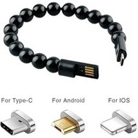 Creatively Wearable USB Data Sync Charging Cable Bracelet Beads Portable USB Phone Charger