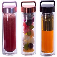 BPA Free GA6080 Double Wall Glass Tea Infuser Water Bottle