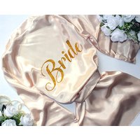 Bronzing Word Kimono Satin Bridesmaid Dress