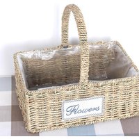 Living Room & Kitchen Storage Rectangle Custom Size Handmade Eco-friendly Wicker Basket Handle for Flowers and Food