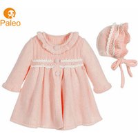European Princess Knit Coat Bonnet Dress