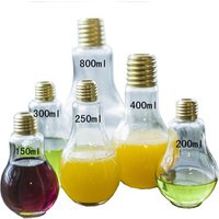 OXGIFT Wholesale Custom logo Light bulb shape juice drink glass Water bottle