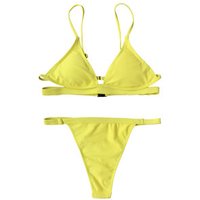 Bright Strapless Bralette & Thong Bikini
