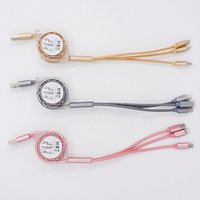 2018 hot sell 3 in 1 TPU High flexible retractable micro USB charger cable for IOS.Android,and Type C smartphones for iphone