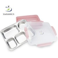 Large Stainless Steel Bento Lunch Box 4 Compartments