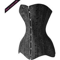 14 Steel Boned Long Line Jacquard Corset