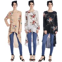 Flower Printed Muslim Blouse