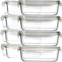 8 Pack Glass Food Storage Containers, Glass Meal Prep Containers, Airtight Glass Storage Containers with Lids