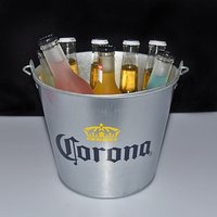 Customer festival party 5.5L retro iron material Galvanized Metal Champagne Wine beer Ice Bucket with handle