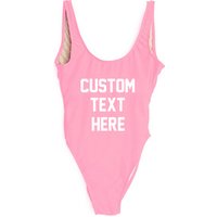Custom Text LOGO Sexy Blank Classic Multiple Colors Women Bathing Backless One Piece Swimsuit