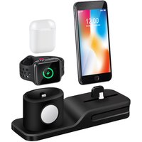 3 in 1 Charging Dock Holder For iPhone XS XR 8 8 Plus 7 6 Silicone Charging Stand Dock Station For Apple watch 4 3 2 For Airpods