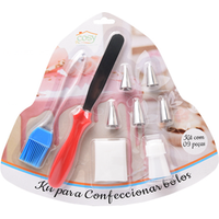 9Pcs Pastry Spatula Piping Tips Silicone Brush Pastry Bag Coupler Cake Decorating Set