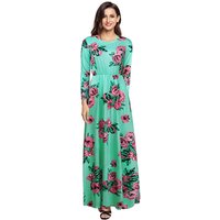 Summer Floral Long Sleeve Maxi Dress