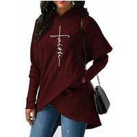 Oversized Long Sleeve Pullover Hoodie Faith Logo