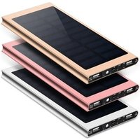Solar Power Bank Waterproof 20000 mAh Solar Charger 2 USB Ports Powerbank With LED Light For Phones