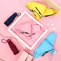 Capsule Umbrella Mini Sun Umbrella Sunscreen Ultra Light Anti-uv Small Pocket 5 Fold Umbrella Folding Female Use