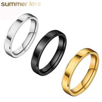 4mm 6mm 8mm Tungsten Black Gold Silver Black High Polished Stainless Steel Women Men Wedding Finger Rings Jewelry