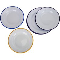 Promotion Products 0.5mm 20cm Blank White Enamel Plates For Outdoor Camping With Customs Color Roll Rim