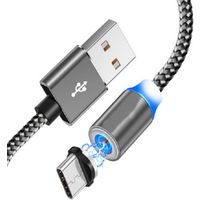 1.0 m braided android phone wire 3 in 1 type c charging cord micro data magnetic usb cable