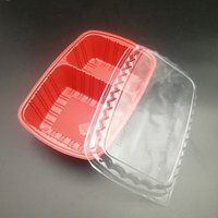 Two Compartment Red Disposable Food Container