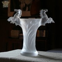 Luxury Home Decorative Frosted Art Glass Horse Vase Wedding Party Centrepiece