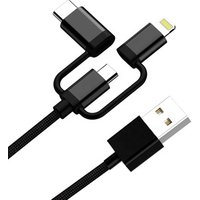3 in 1 charging usb cable For Android 1m 2.4A MFi certified data line