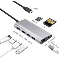 Usb c Hub Type c to RJ45 Lan SD Card Reader 3Usb 3.0 4K Adapter For Macbook pro 13inch and 15inch