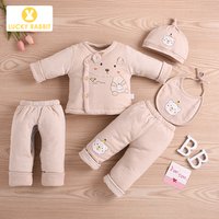 5 Piece Newborn Layette Baby Girl Clothes Gift Sets 100% Cotton New Born Winter Baby Suit Newborn Baby Clothes Set