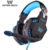 KOTION EACH G2100 Headphones Gaming Headsets for PS4 With Microphone Stereo Bass LED Light For PC Computer