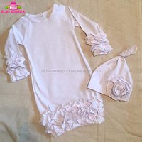 Preemie Baby Long Sleeve Sleeping Gown & Knot Hat Set