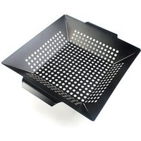 Non-Stick Rectangle Square BBQ Vegetable Grill Basket, Outdoor Cookware BBQ Vegetable Grill Pan Wok