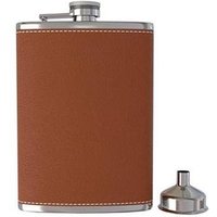 Stainless Steel Hip Flask Leather