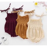 6Color kids linen cotton rompers Summer Newborn Infant Baby Girl Solid Romper Jumpsuit Outfit Clothes Baby Clothing