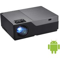 AUN Android Full HD Projector, 1920x1080P Resolution. M18, Android Projector 3D Support 4K Home Theater WIFI Bluetooth