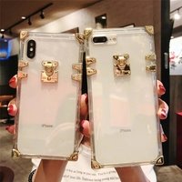 Luxury Rectangle Shape Clear Shockproof Cell Phone Case for iPhone X XS XR XS Max
