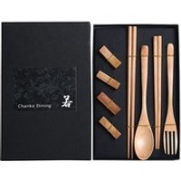 Wooden Cutlery Gift Set Chopsticks Rest