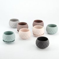 Design Ceramic Flower Pots Attached Saucer