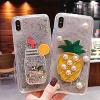 3D Cute Liquid Floating Quicksand Bling Sparkle Cute Protective Girls Women Phone Case For Apple Iphone X case