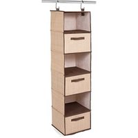 6 Shelf Canvas Hanging Organiser Drawers Clothes