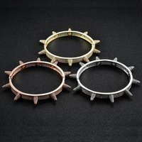 hip hop Iced Out Bling Chain Bangle for women men Jewelry Copper CZ stone Punk Bracelet B013