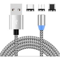 For Iphone Android Micro Type C 360 Degree Rotation Phone Cable Magnet Charging Cable