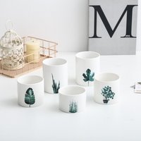 Exported fresh zakka home decoration ceramic succulent print flower pot
