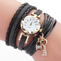 2019 New Design Bracelet Watch Key Woman Relogio Leather Band Bracelet wrap wrist watch