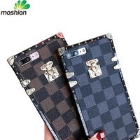 2019 new arrival grid pattern square cellphone casing for iphone 7 6s , for iphone 8plus covers , for iphone x case cover