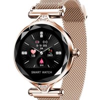 Fashion girls watch H1 round led screen smart watch female heart rate waterproof IP67 blood pressure bracelet
