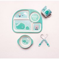 Eco-friendly bamboo fiber kids tableware set melamine plate dinner set